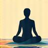 Icône de sérénité: une feuille de lotus ou une personne en méditation.